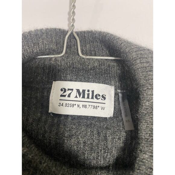 27 Miles 100% Cashmere Sweater XS Gray Pullover Front Tie Knit Lightweight Cozy - Picture 8 of 11